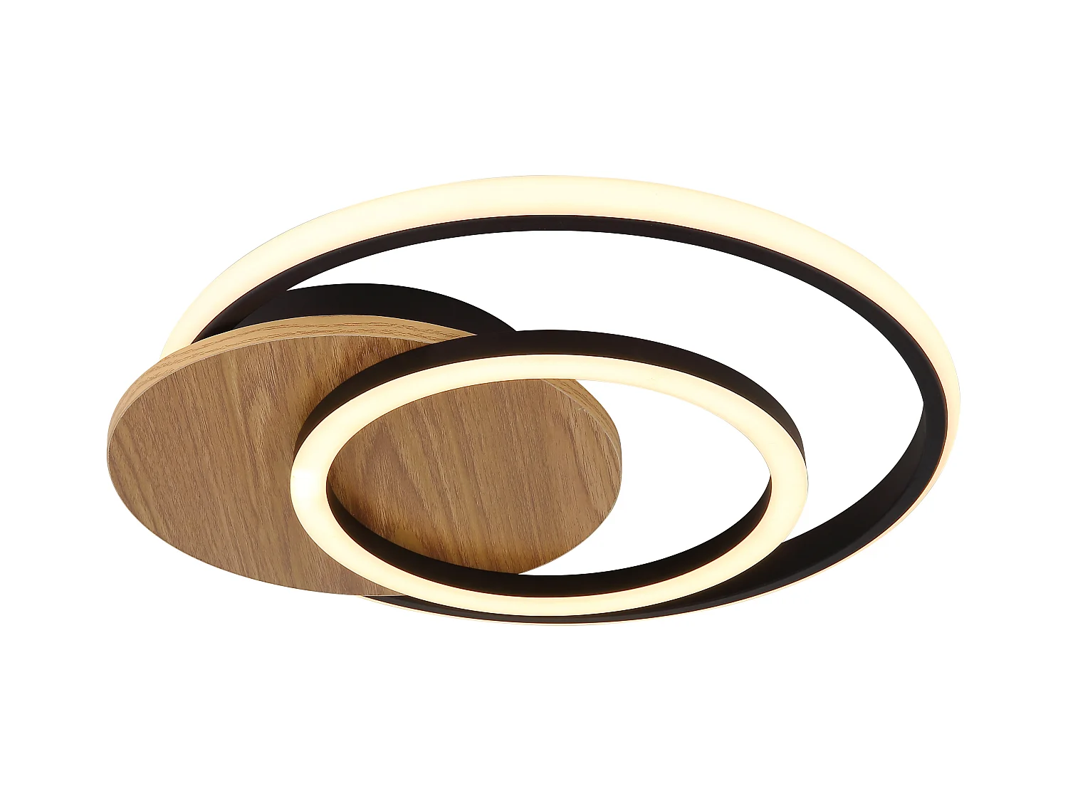 Plafonnier MDF décor bois foncé, LED