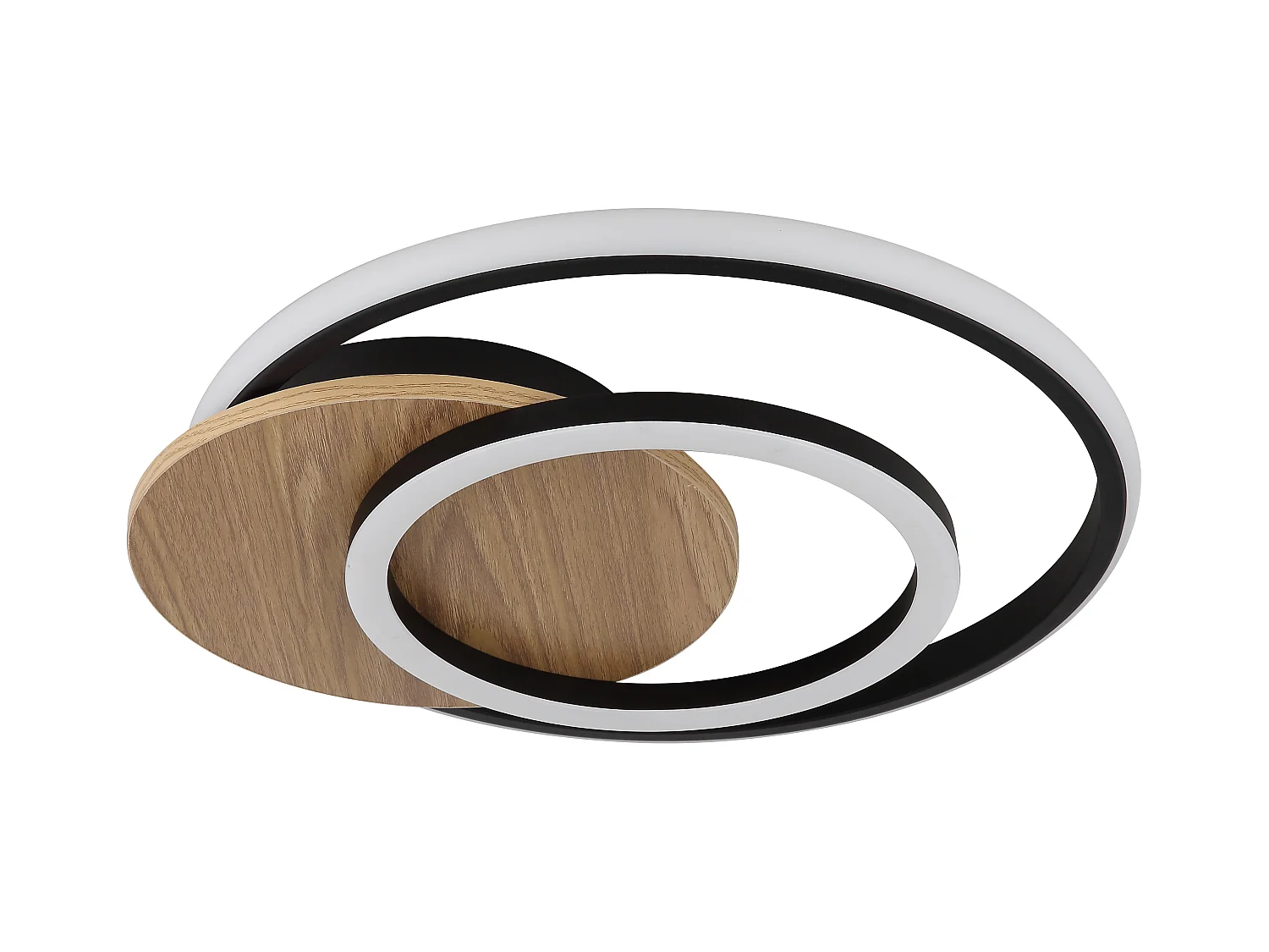 Plafonnier MDF décor bois foncé, LED