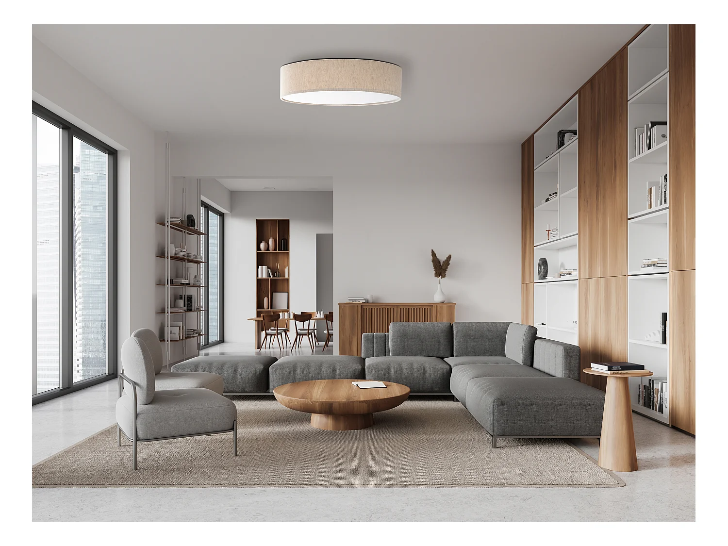 Plafoniera metallo bianco, LED