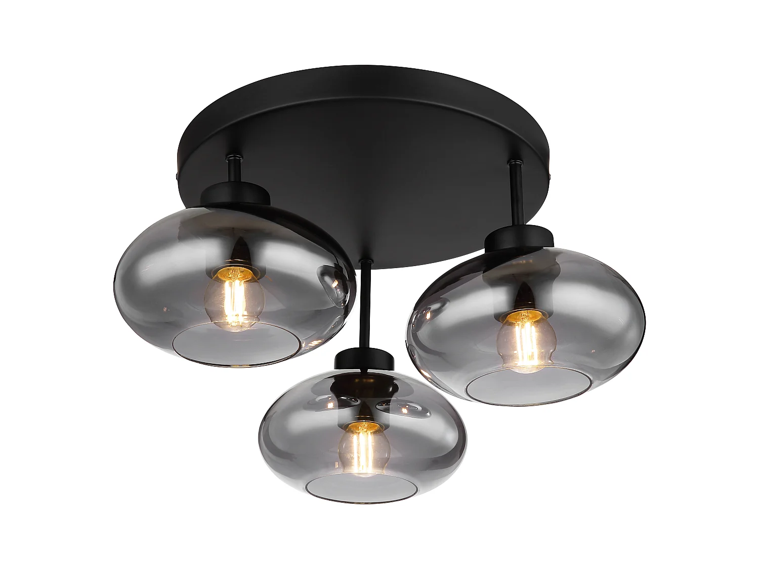 Deckenleuchte Metall schwarz matt, 3x E27