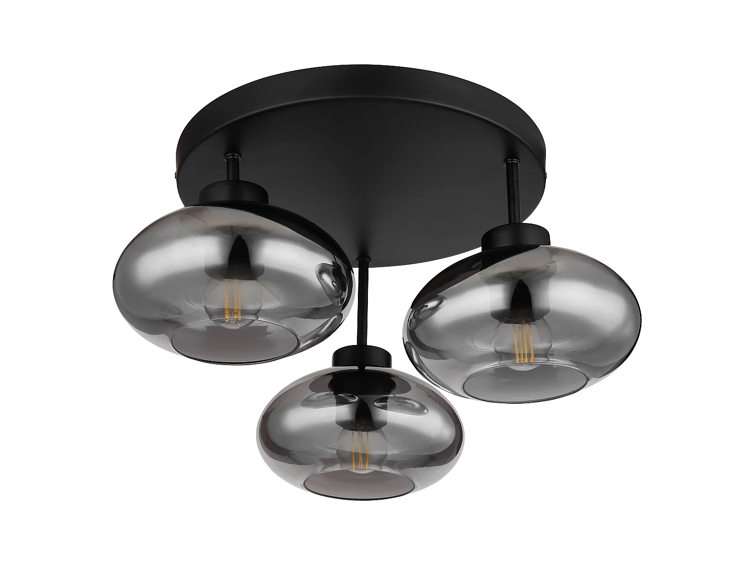 Deckenleuchte Metall schwarz matt, 3x E27
