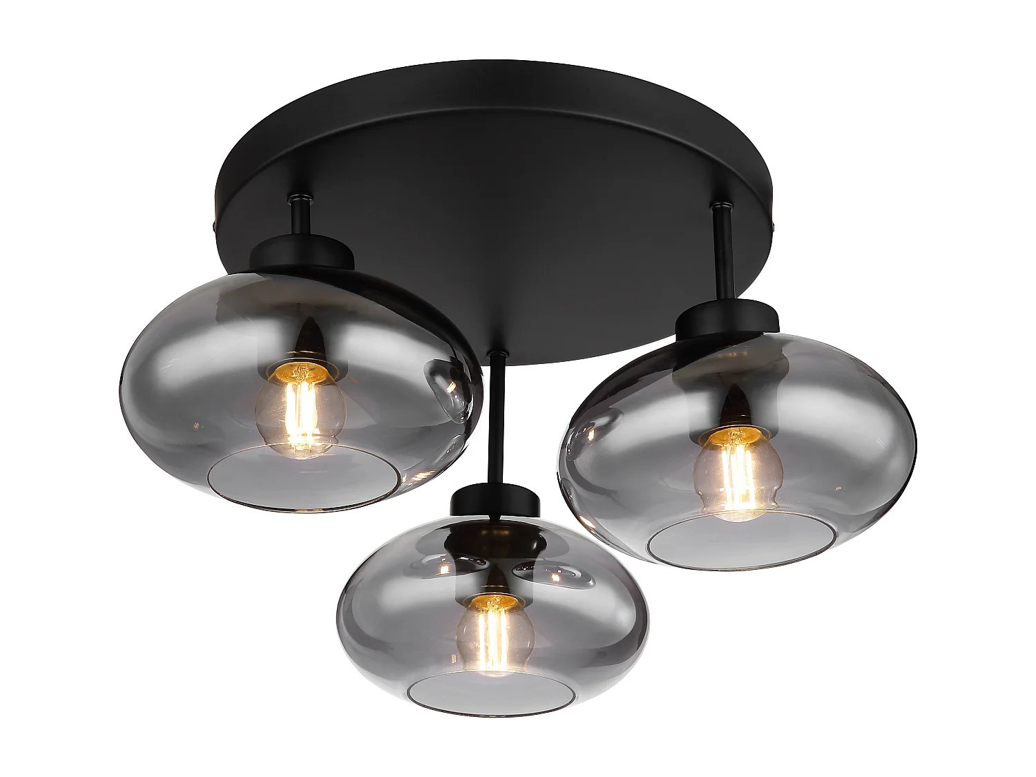 Deckenleuchte Metall schwarz matt, 3x E27