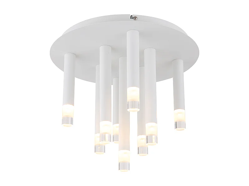 Plafonnier métal blanc mat, 9x G9 LED