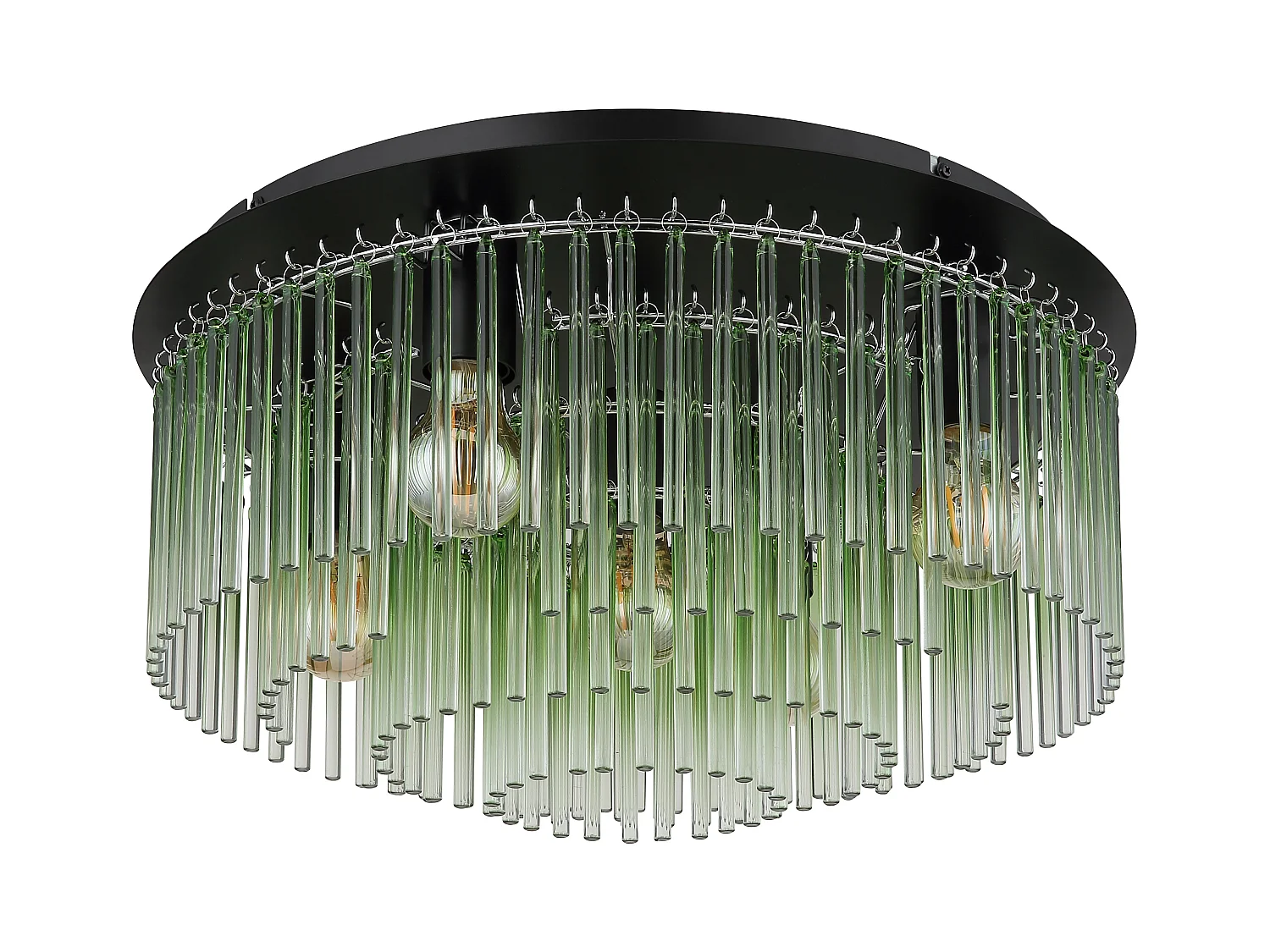 Plafonnier métal noir mat, 5x E27