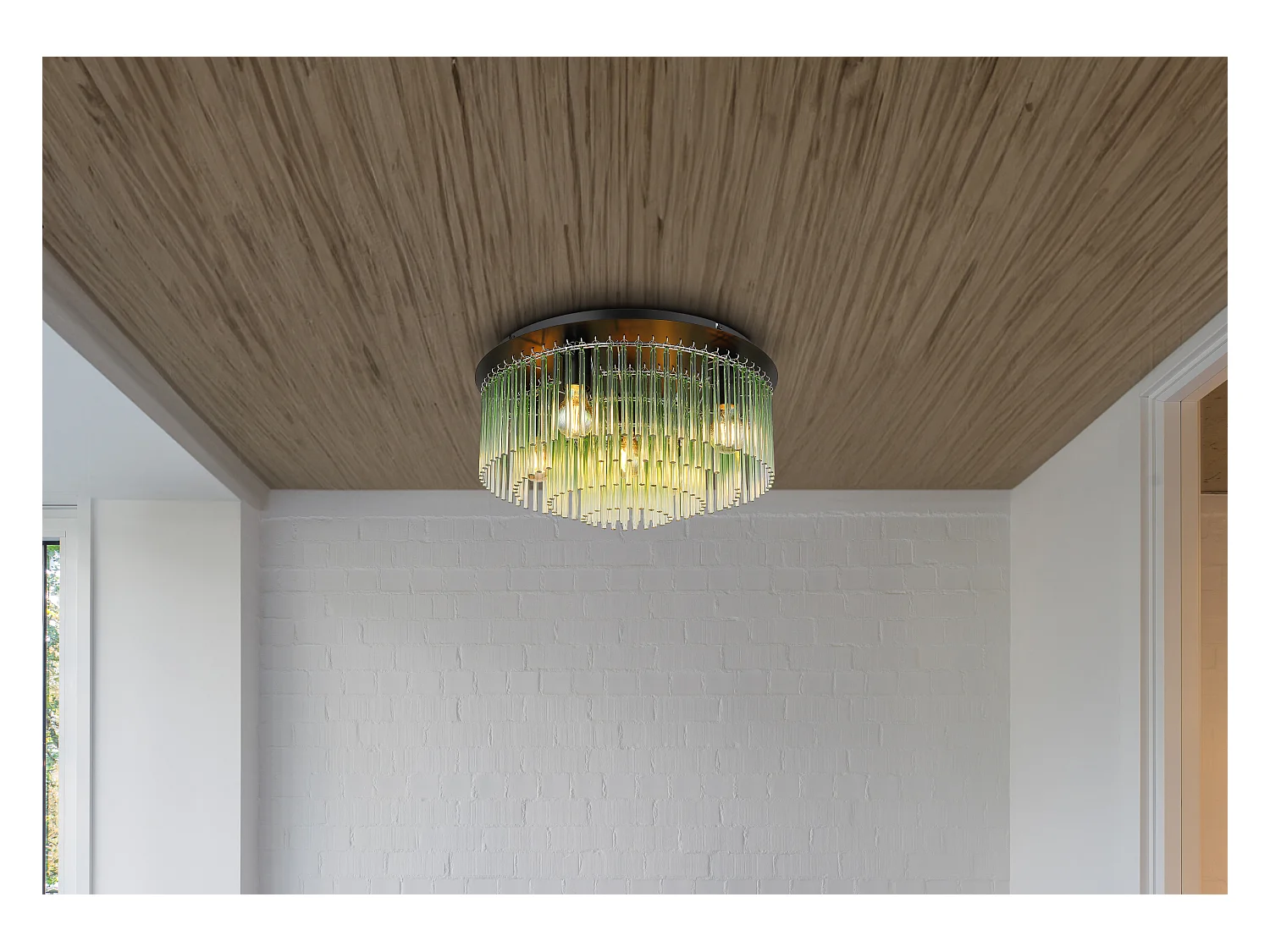 Plafonnier métal noir mat, 5x E27