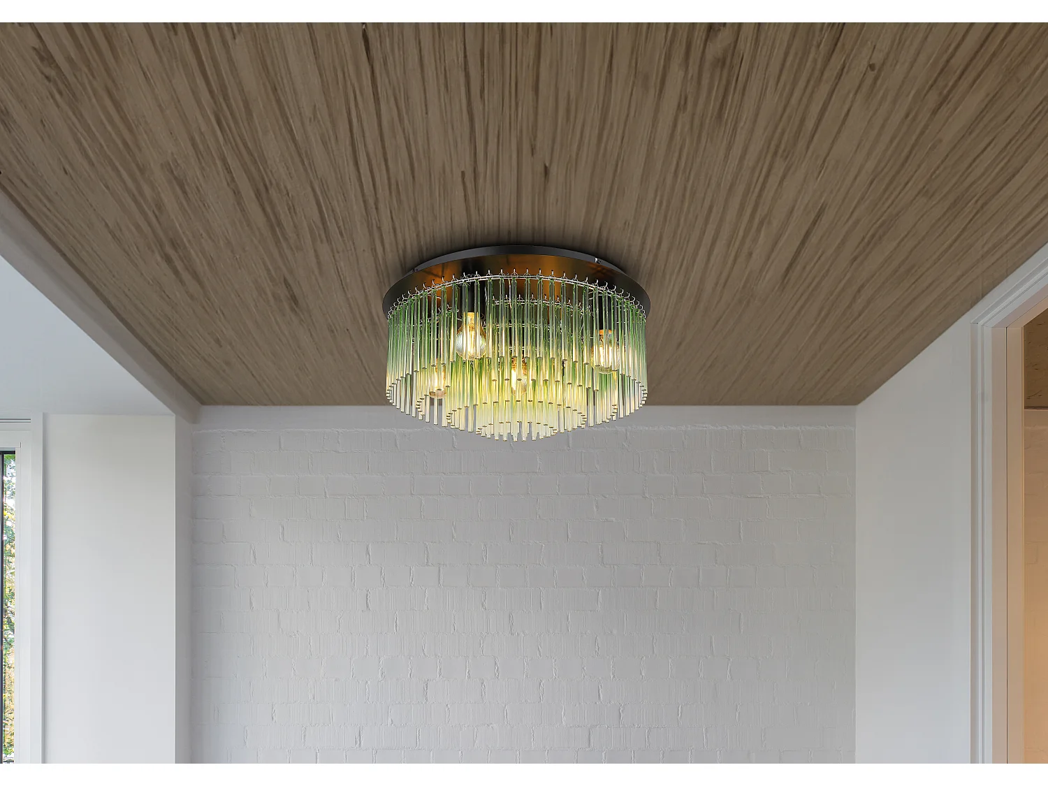 Plafonnier métal noir mat, 5x E27