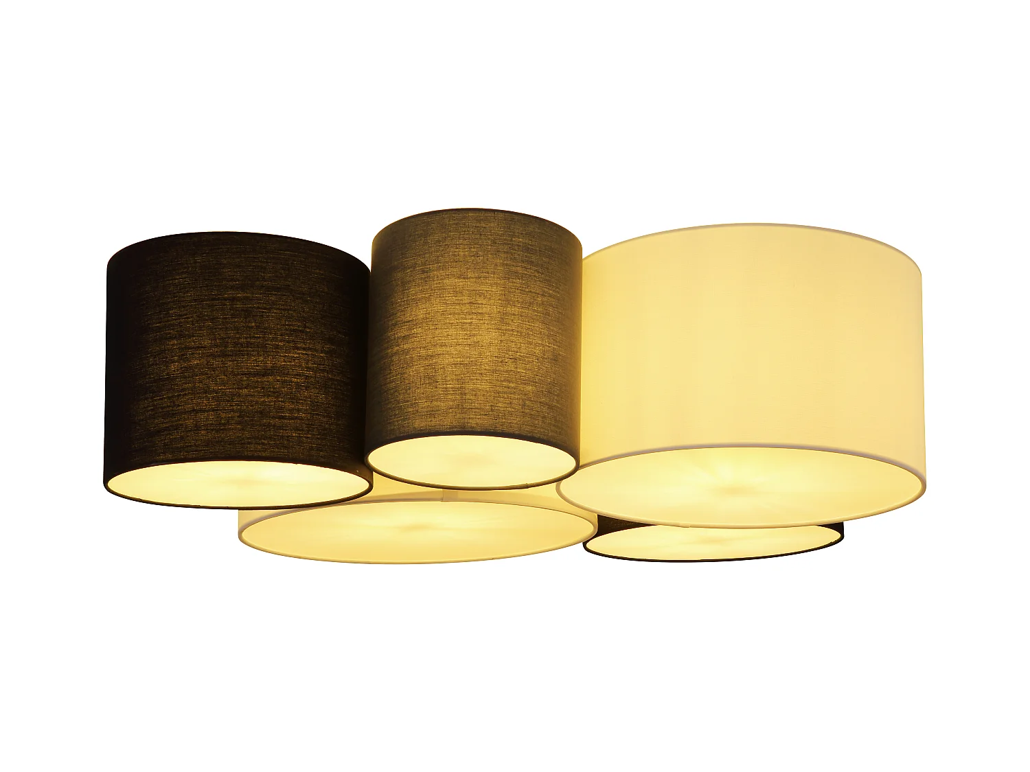 Plafondlamp metaal wit, 5x E27 LED