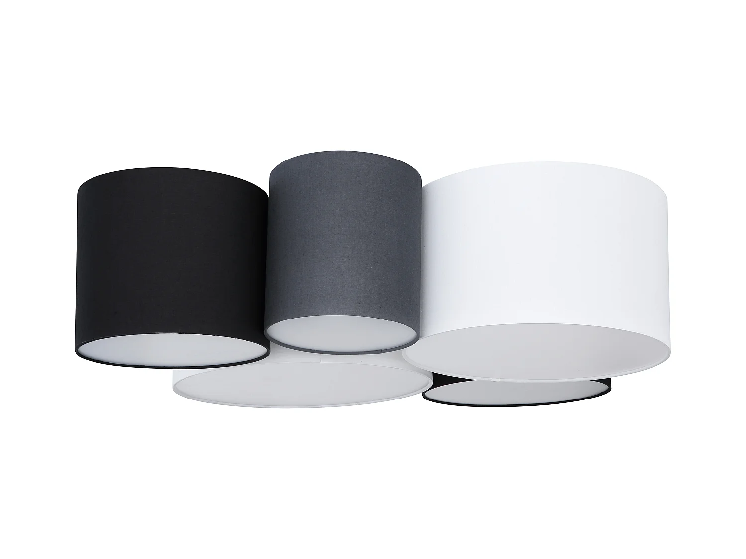 Plafondlamp metaal wit, 5x E27 LED