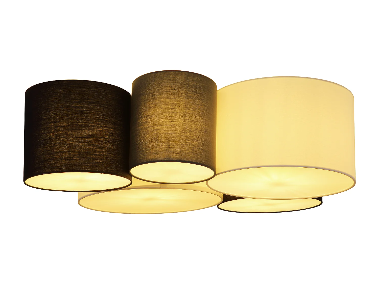 Plafonnier métal blanc, 5x E27 LED