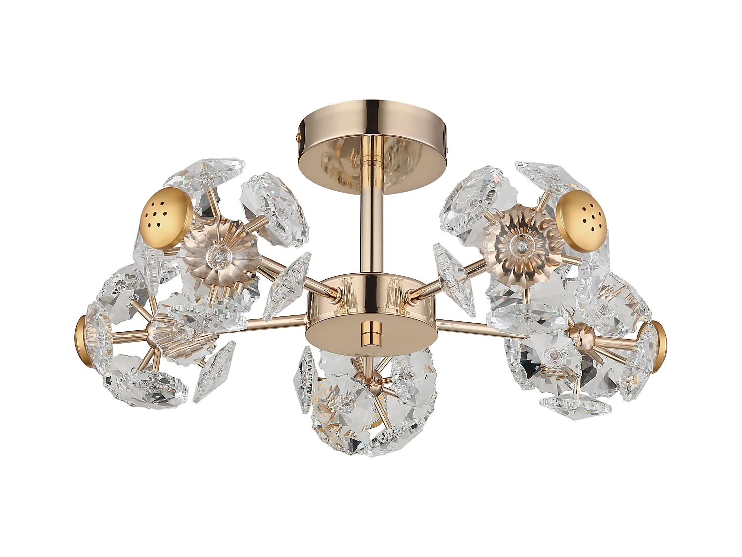 Plafonnier métal couleur or, LED