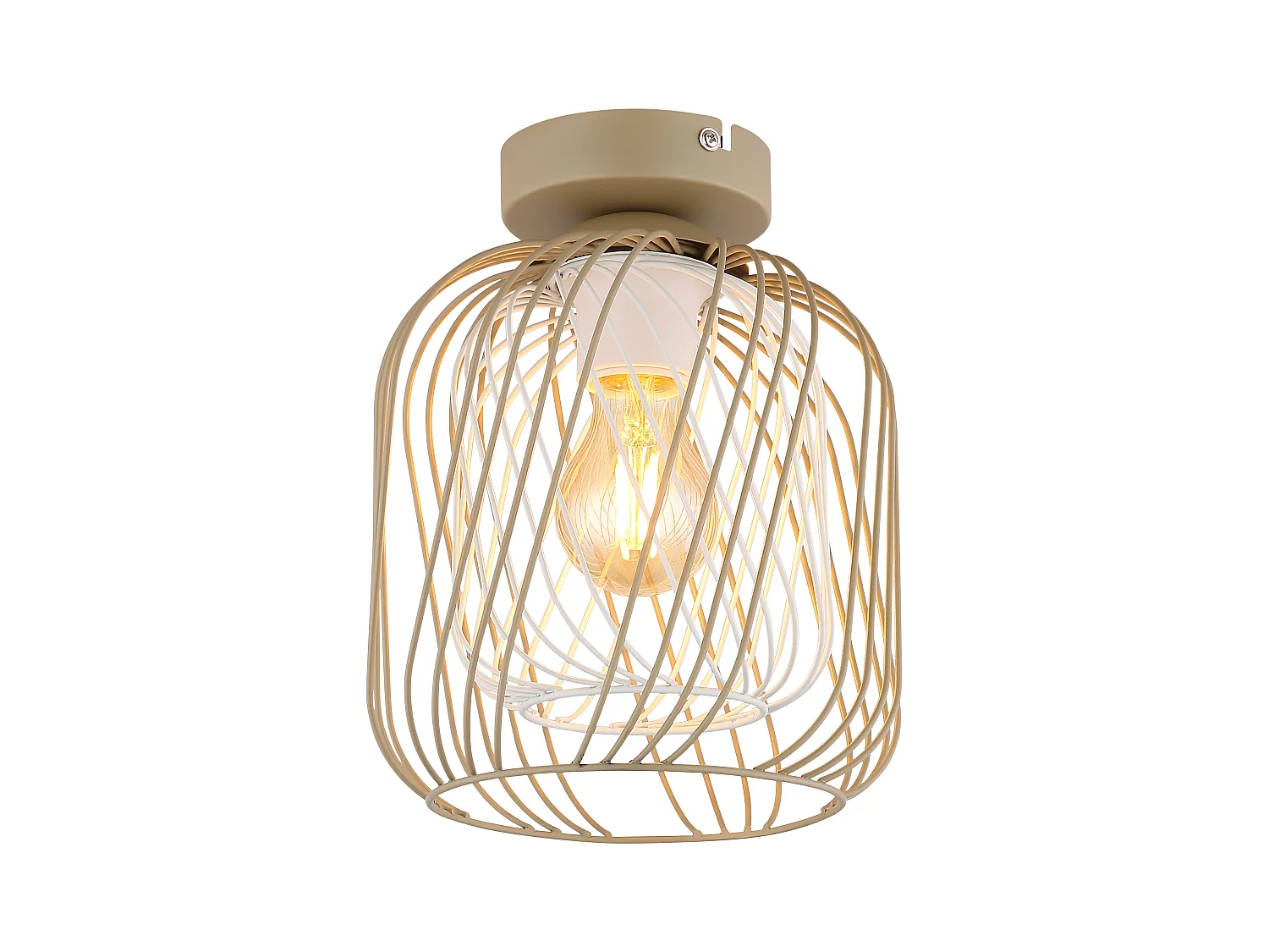 Plafonnier métal couleur sable mat, 1x E27