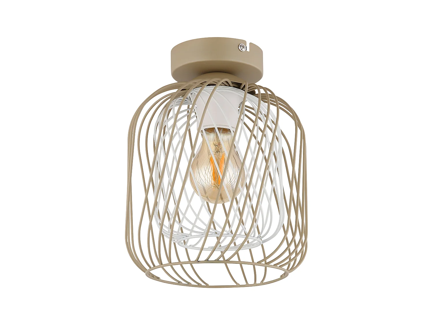 Plafonnier métal couleur sable mat, 1x E27