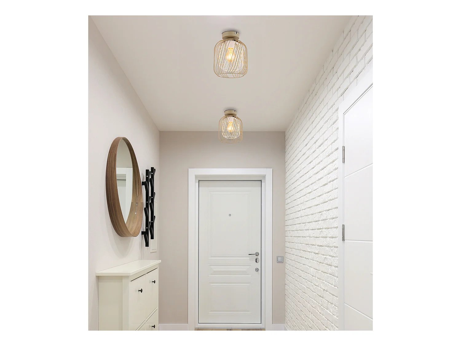 Plafonnier métal couleur sable mat, 1x E27