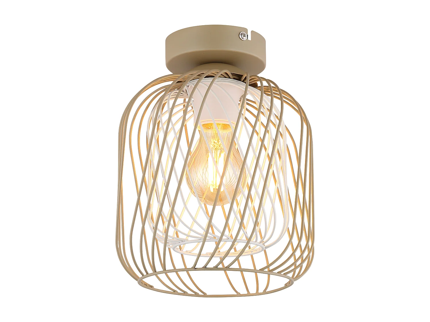 Plafonnier métal couleur sable mat, 1x E27