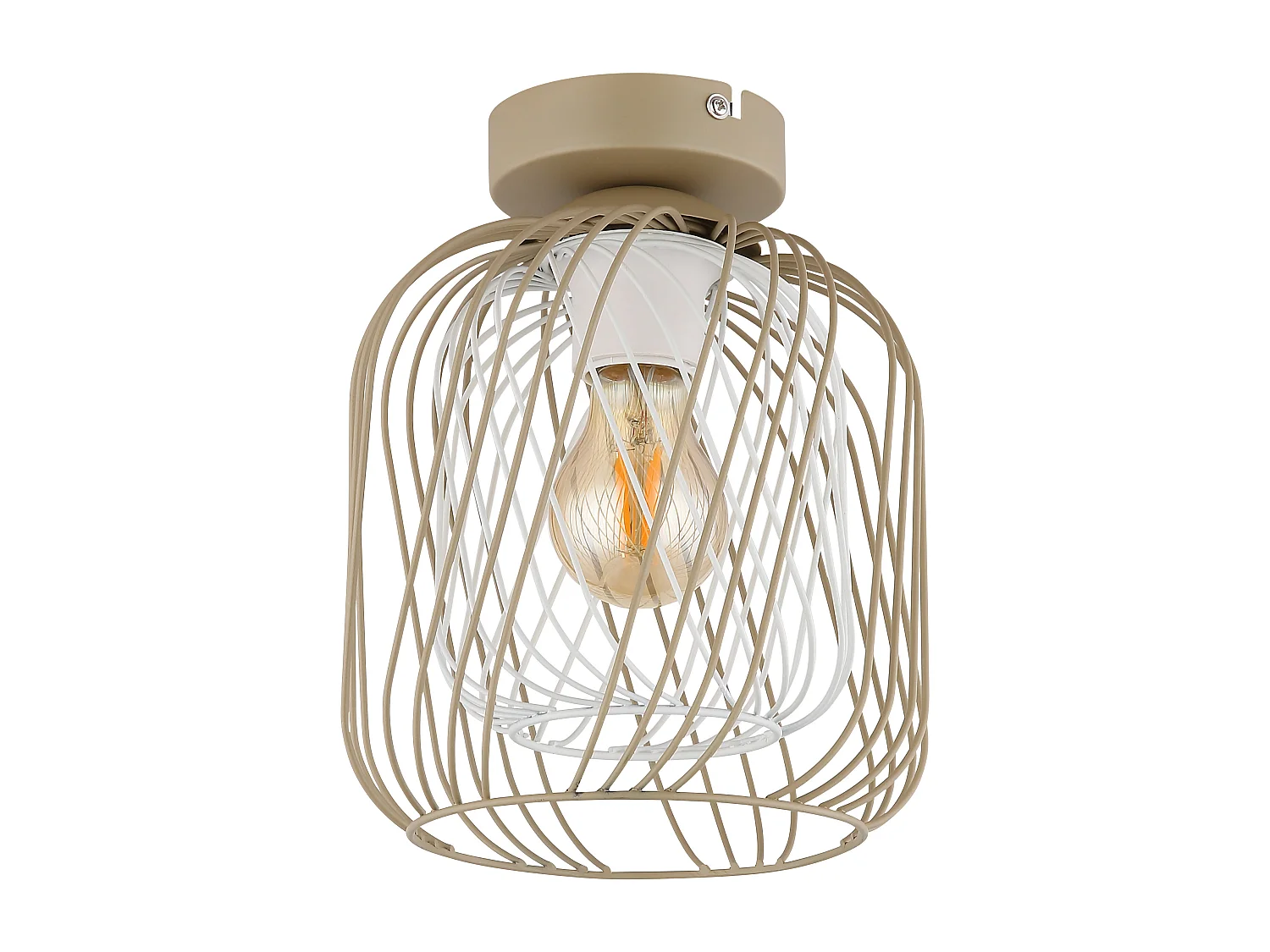 Plafonnier métal couleur sable mat, 1x E27