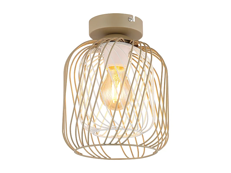 Plafondlamp metaal zandkleurig dof, 1x E27