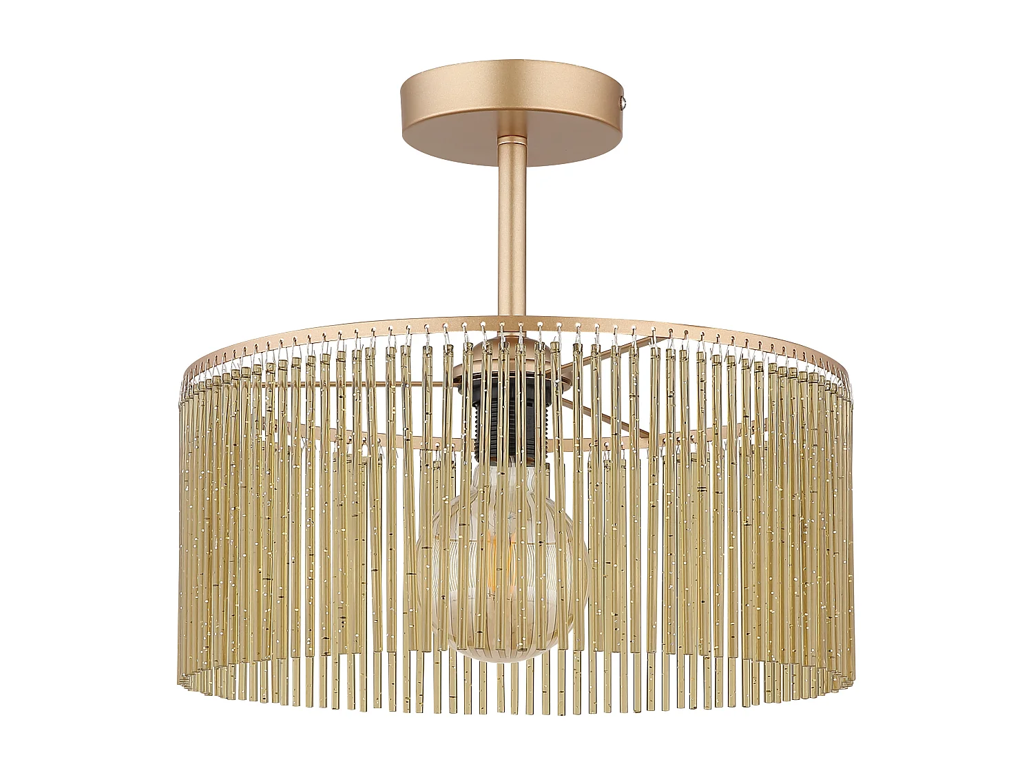 Plafonnier métal couleur or antique, 1x E27