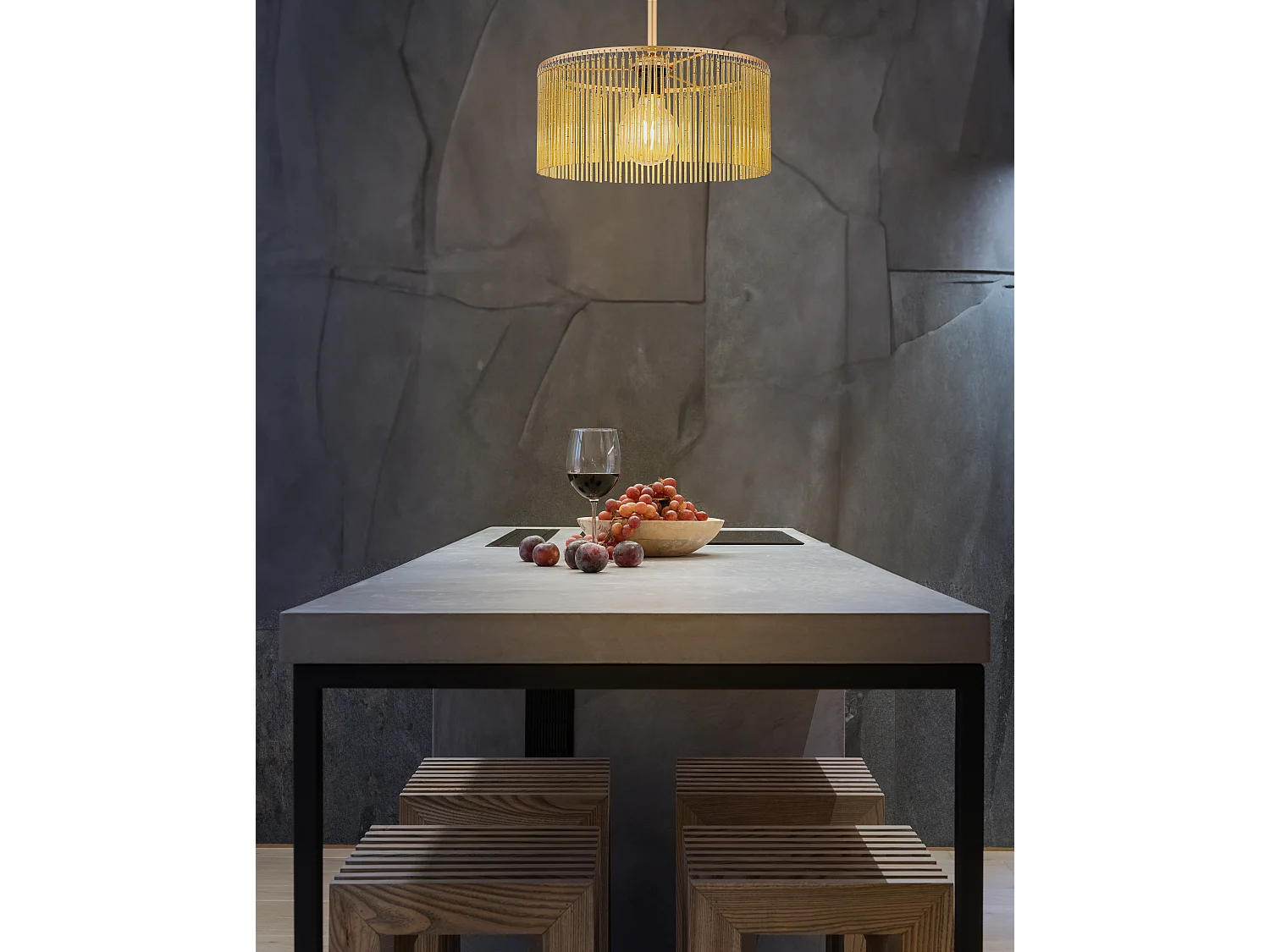 Plafonnier métal couleur or antique, 1x E27