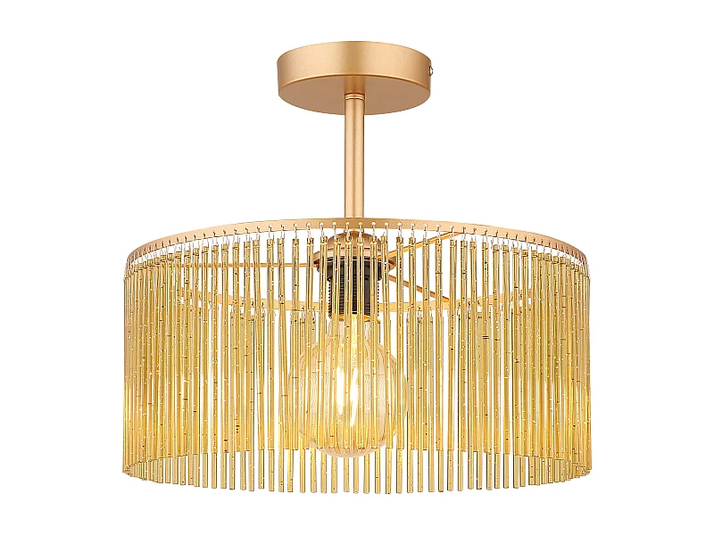 Plafonnier métal couleur or antique, 1x E27