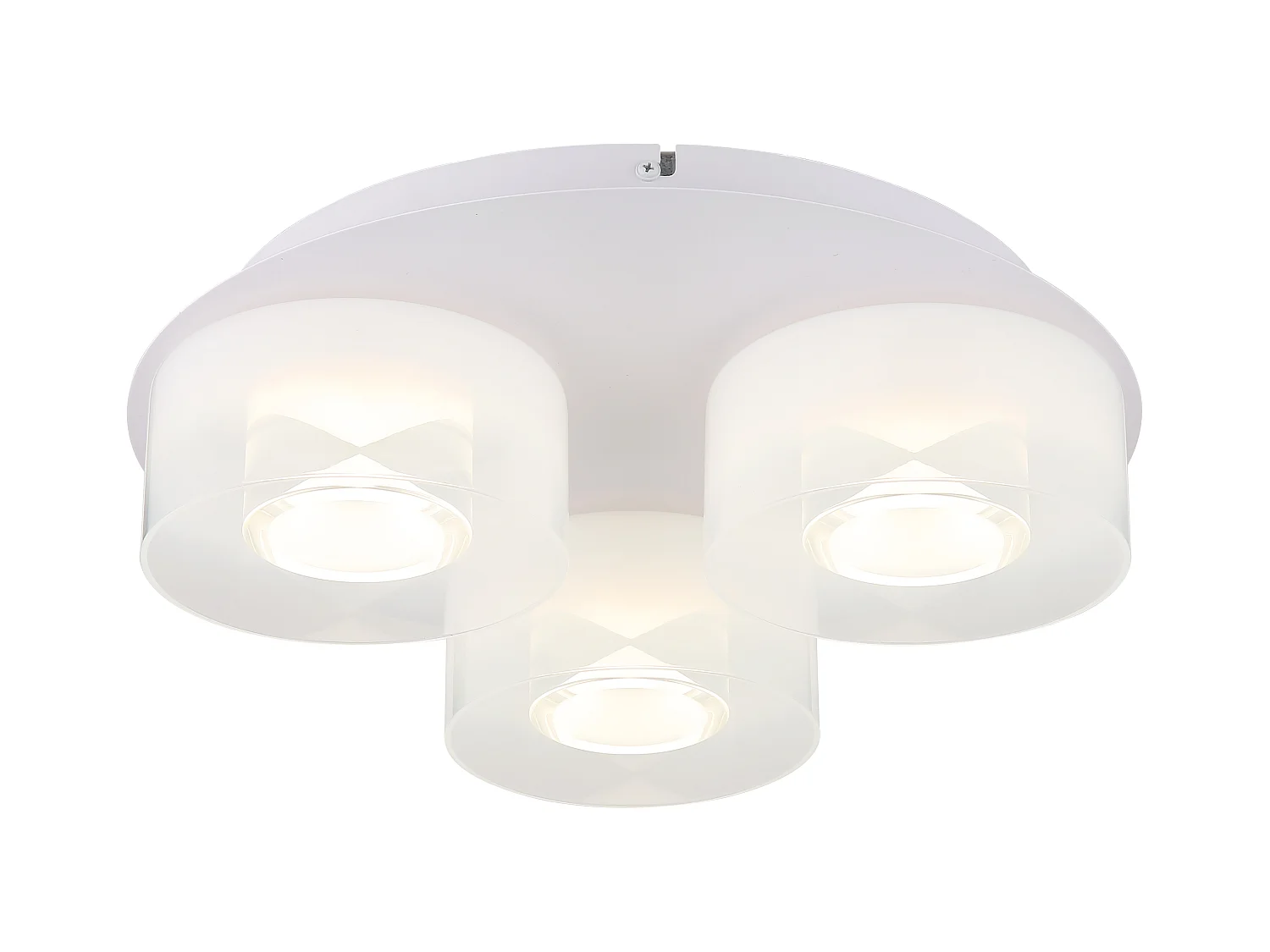 Plafonnier métal blanc mat, LED