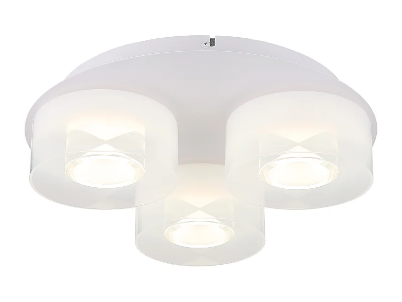 Plafonnier métal blanc mat, LED
