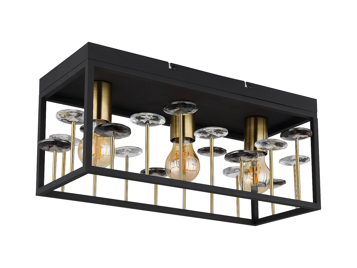 Plafoniera metallo nero satinato, 3x E27