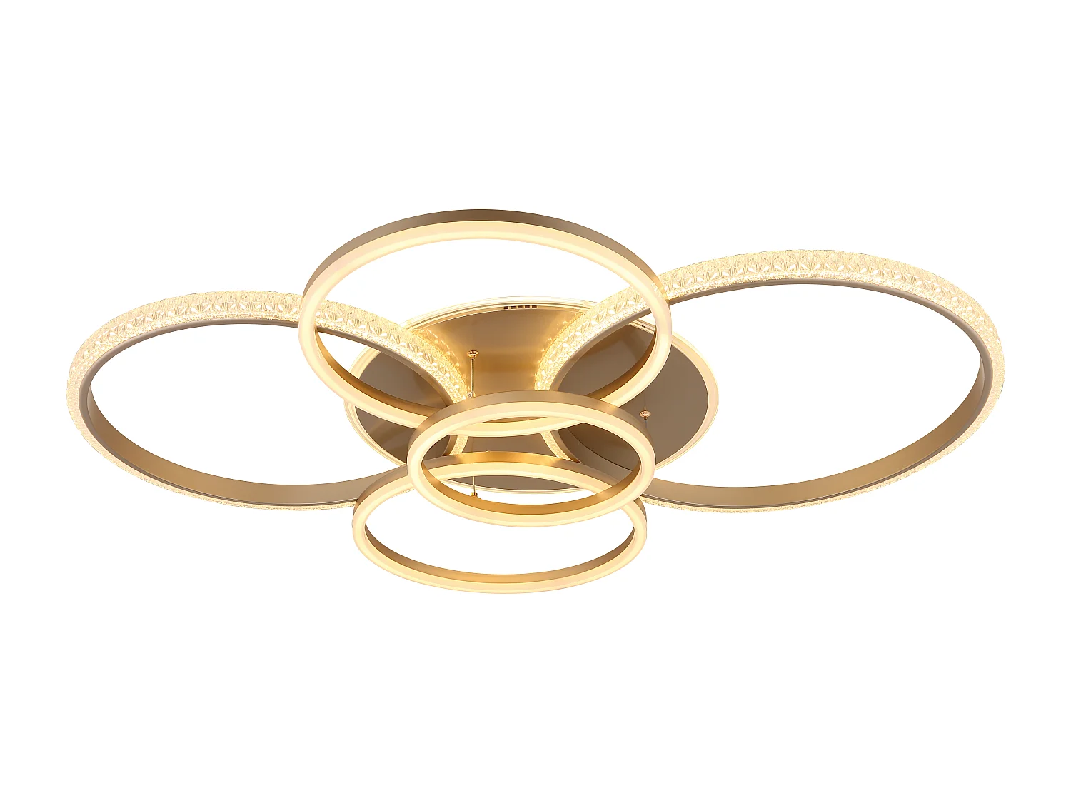 Plafonnier métal couleur champagne mat, LED