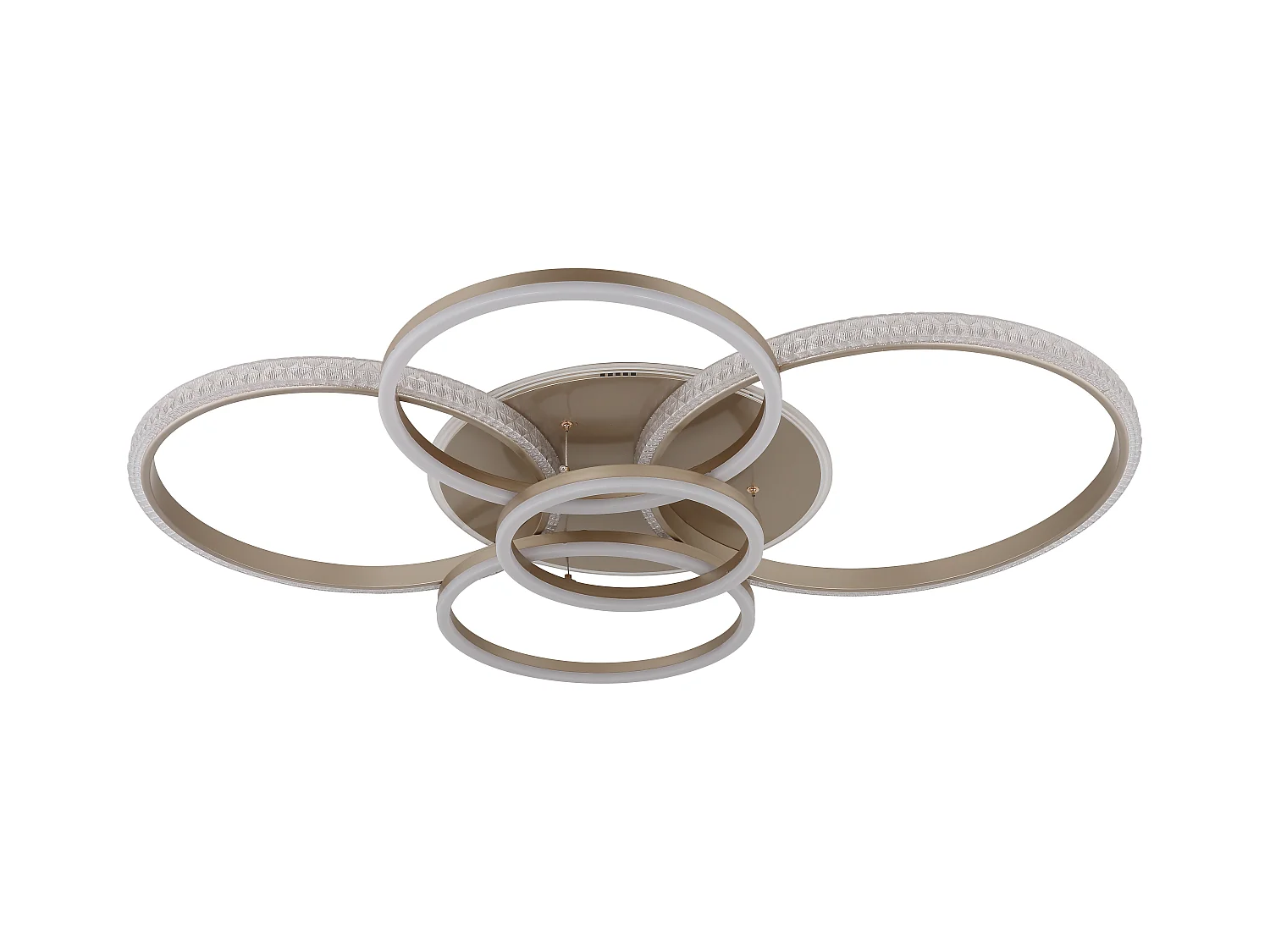 Plafonnier métal couleur champagne mat, LED