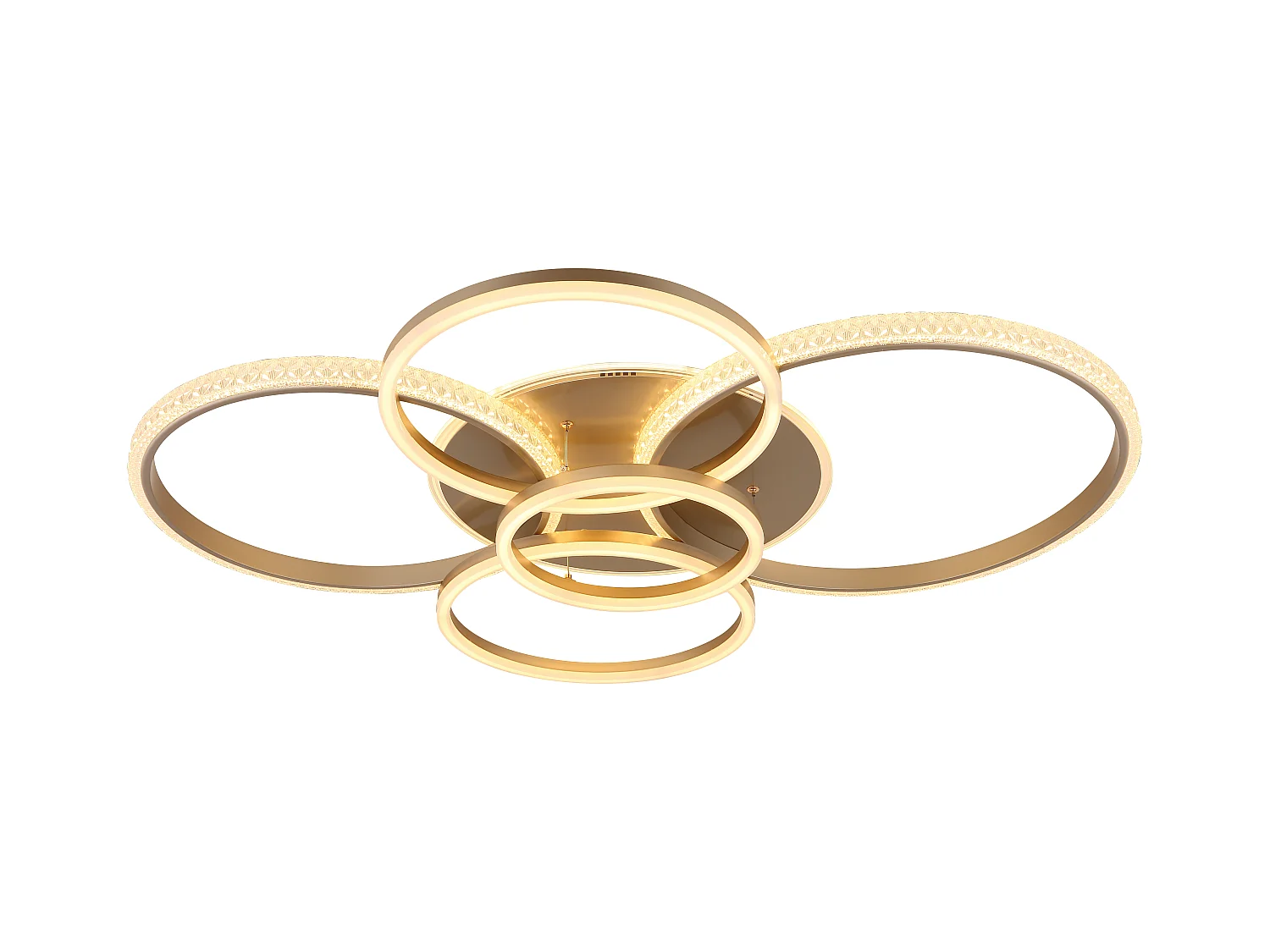 Plafonnier métal couleur champagne mat, LED