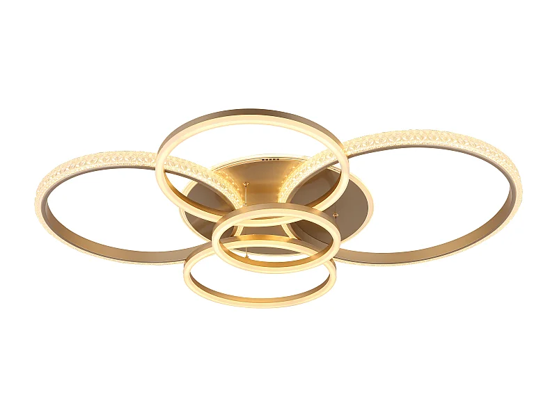 Plafonnier métal couleur champagne mat, LED