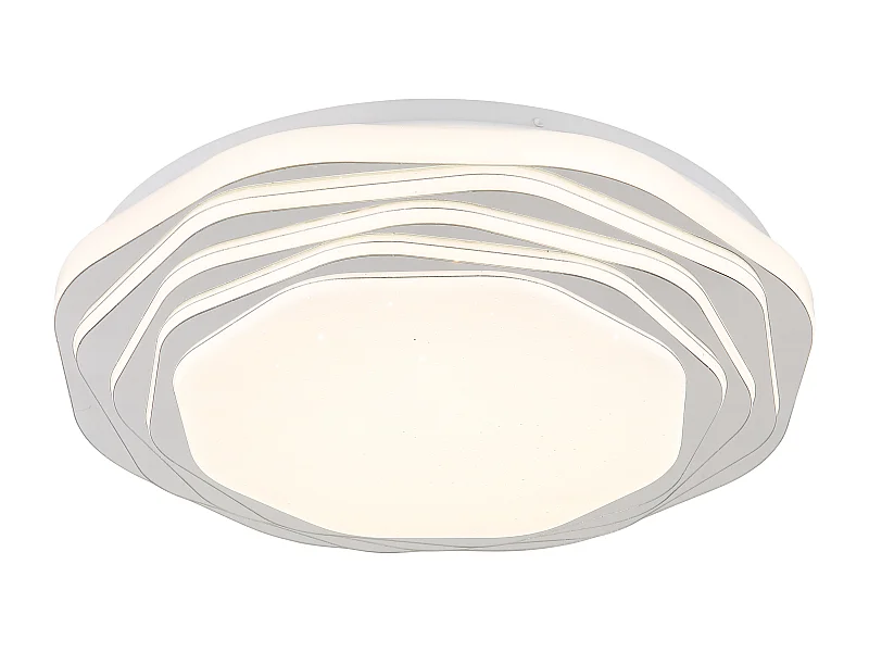 Plafonnier métal blanc mat, LED