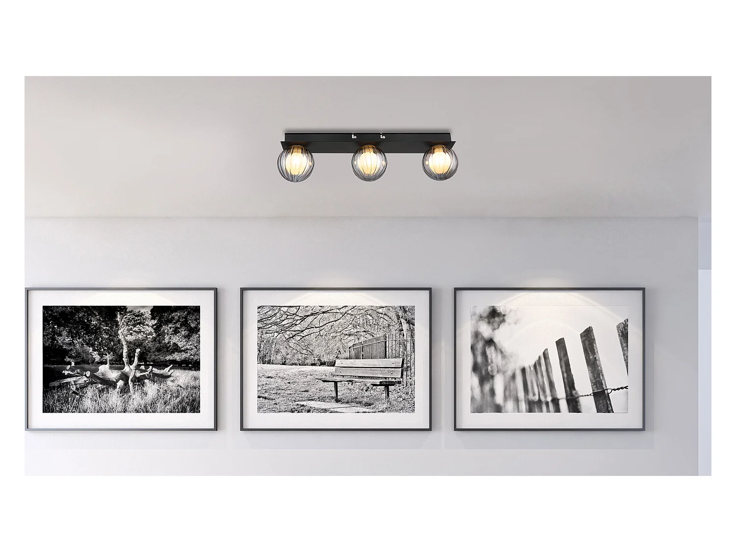 Deckenleuchte Metall schwarz matt, 3x G9 LED