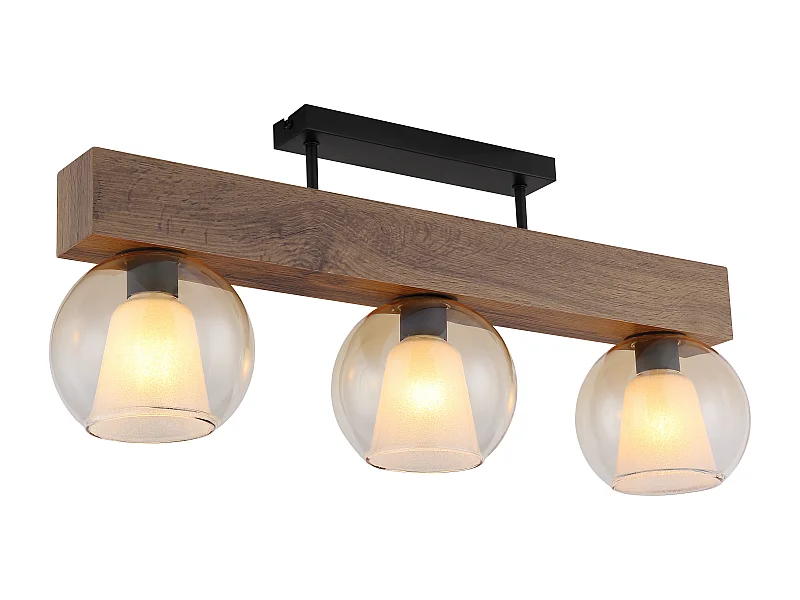 Plafonnier métal noir mat, 3x E27