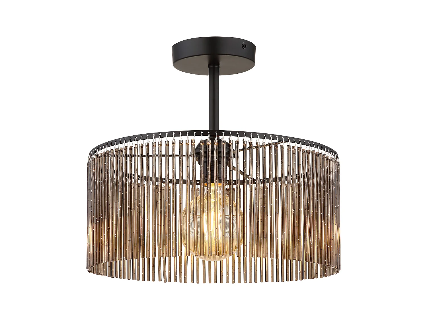 Plafonnier métal noir mat, 1x E27