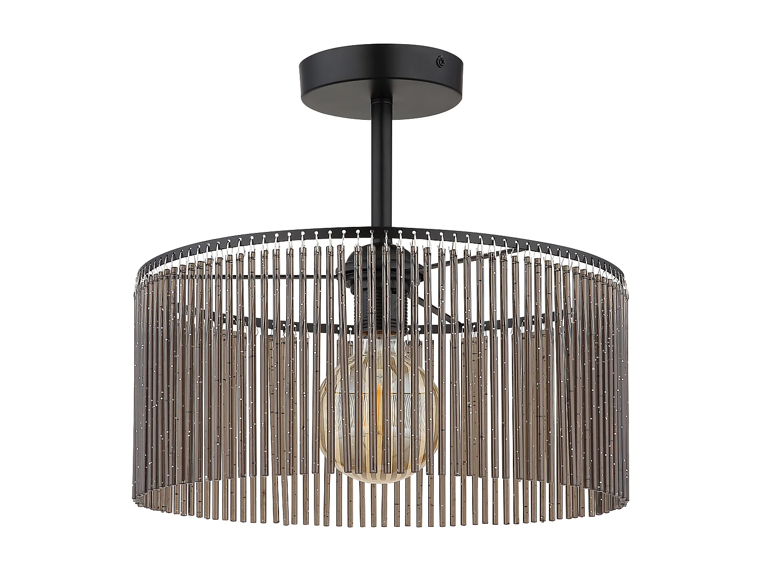 Plafonnier métal noir mat, 1x E27