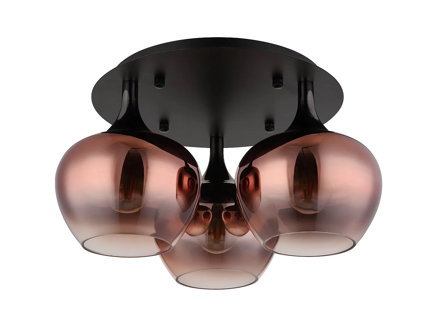 Plafoniera metallo nero satinato, 3x E27