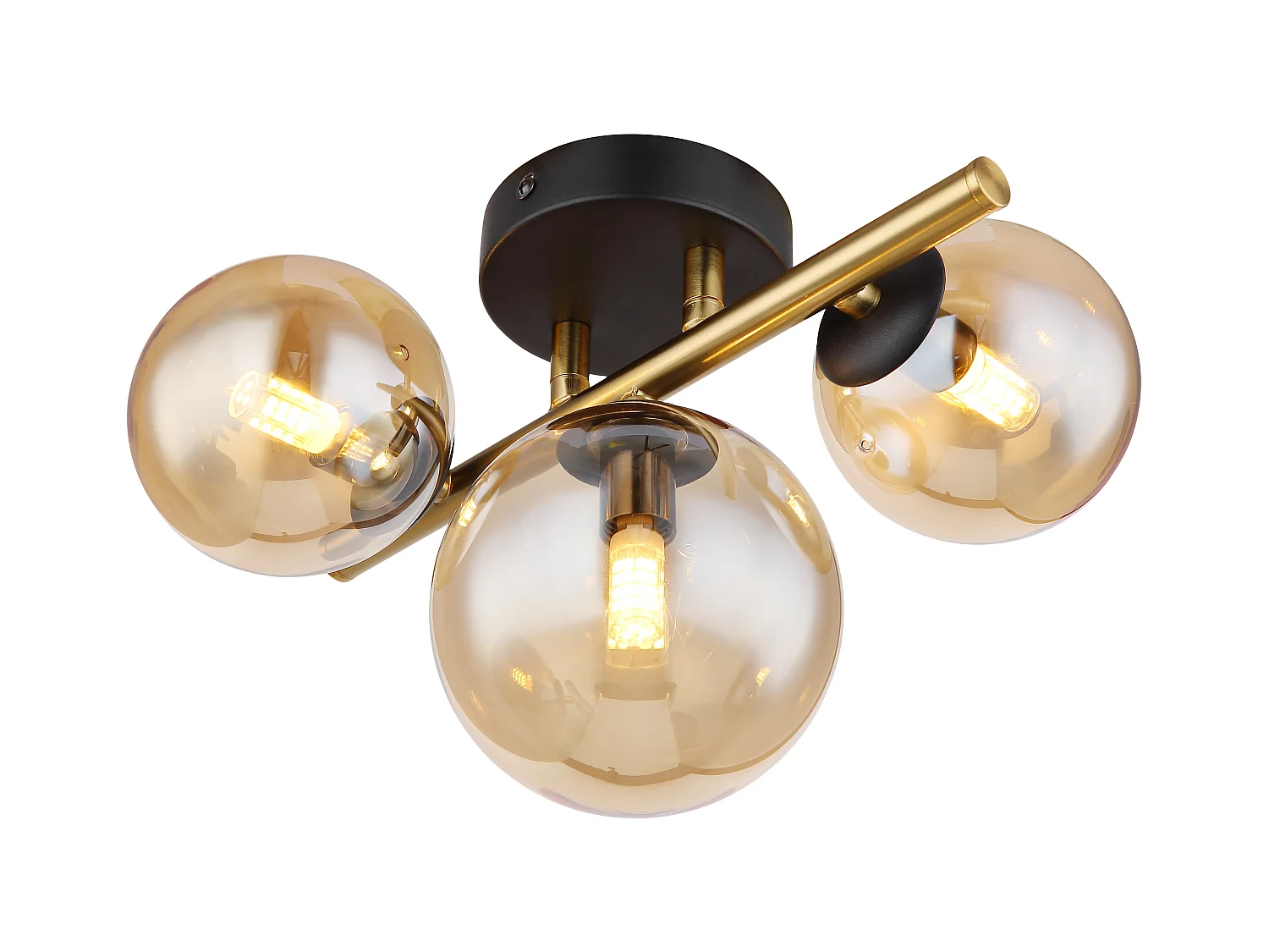 Plafonnier métal noir mat, 3x G9 LED