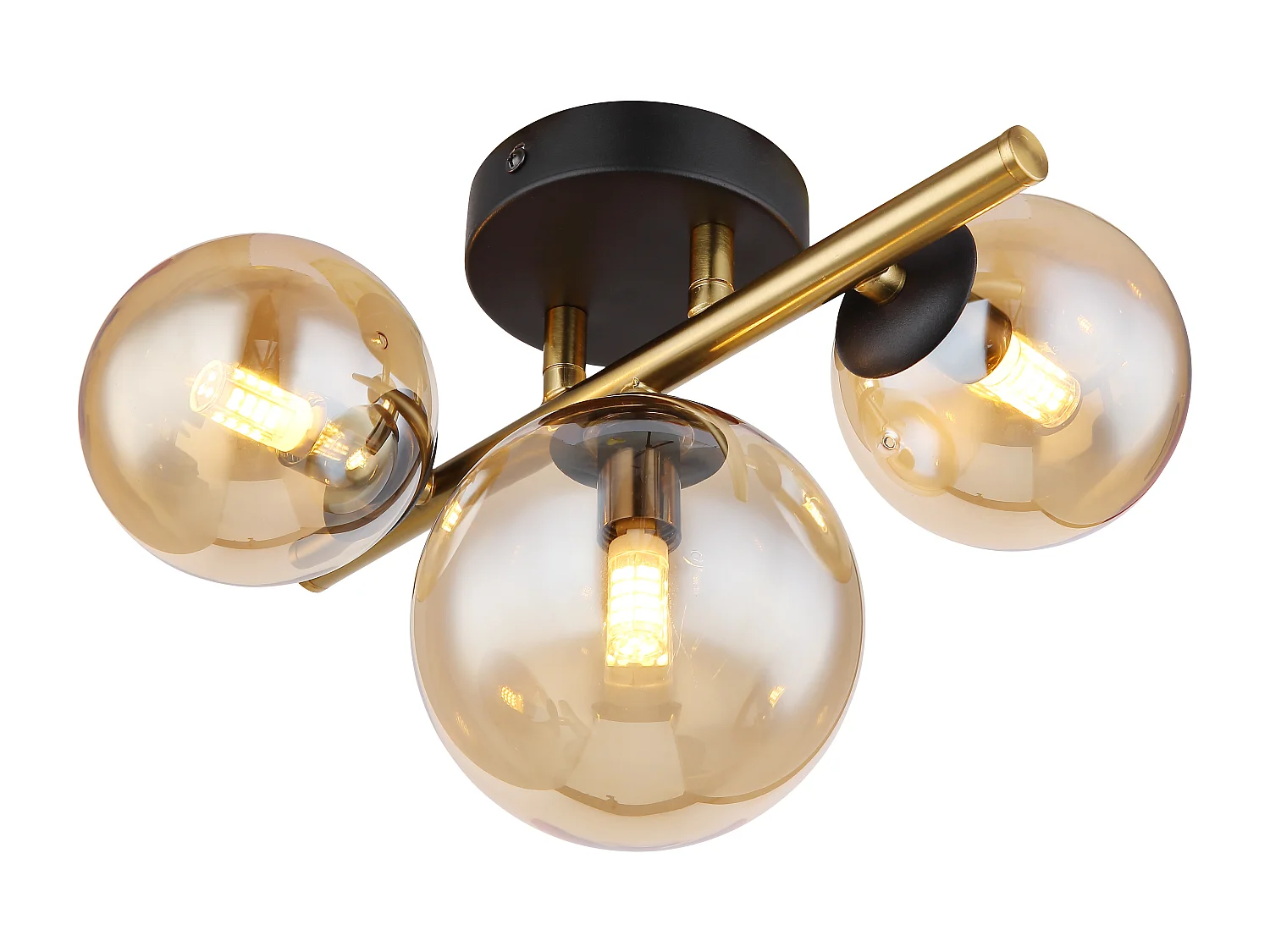 Plafonnier métal noir mat, 3x G9 LED