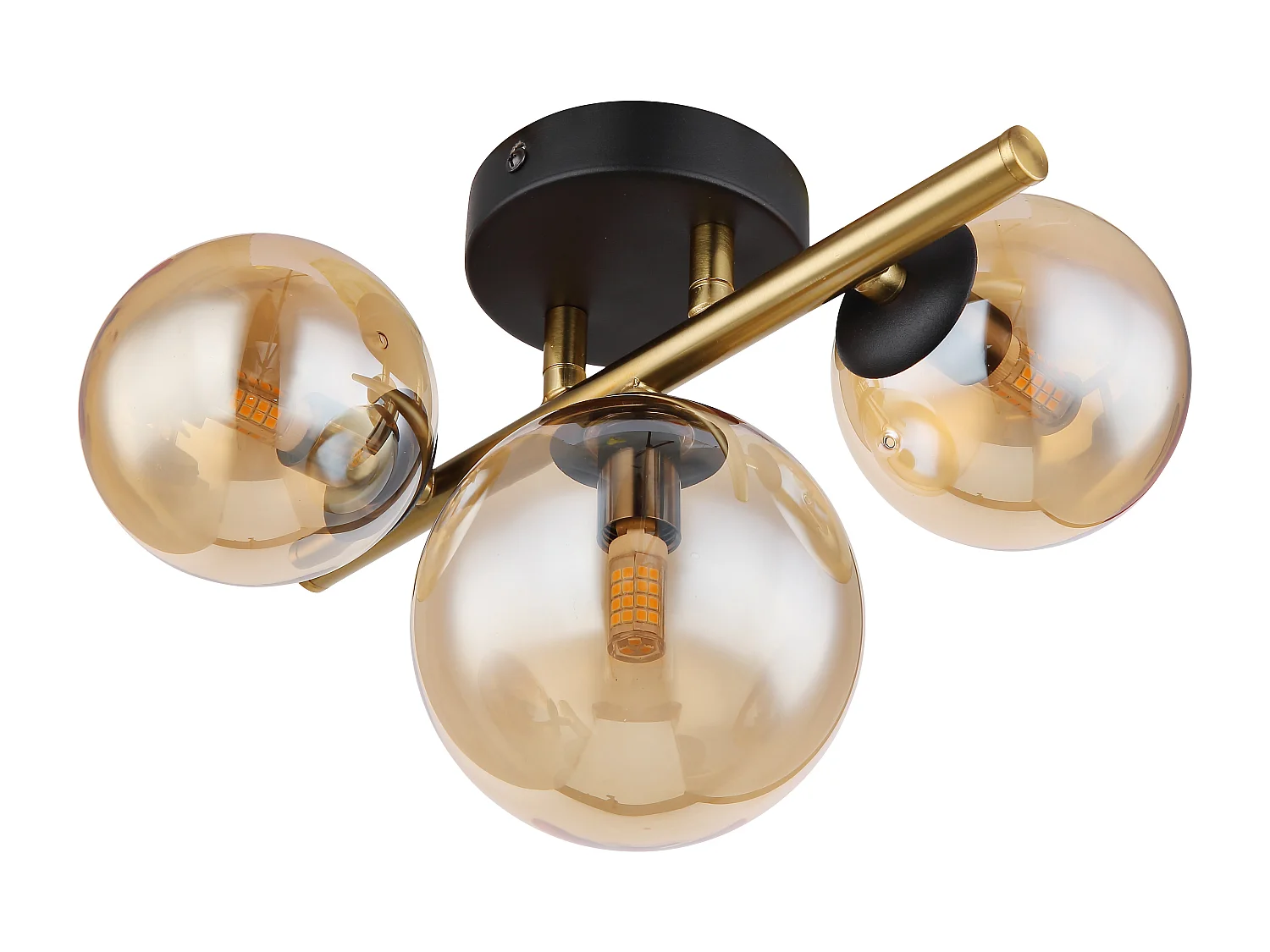 Plafonnier métal noir mat, 3x G9 LED