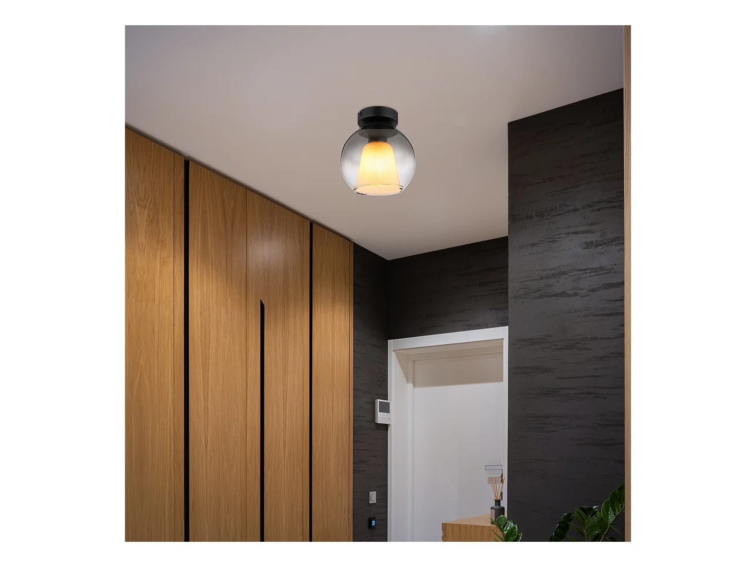 Deckenleuchte Metall schwarz matt, 1x E27