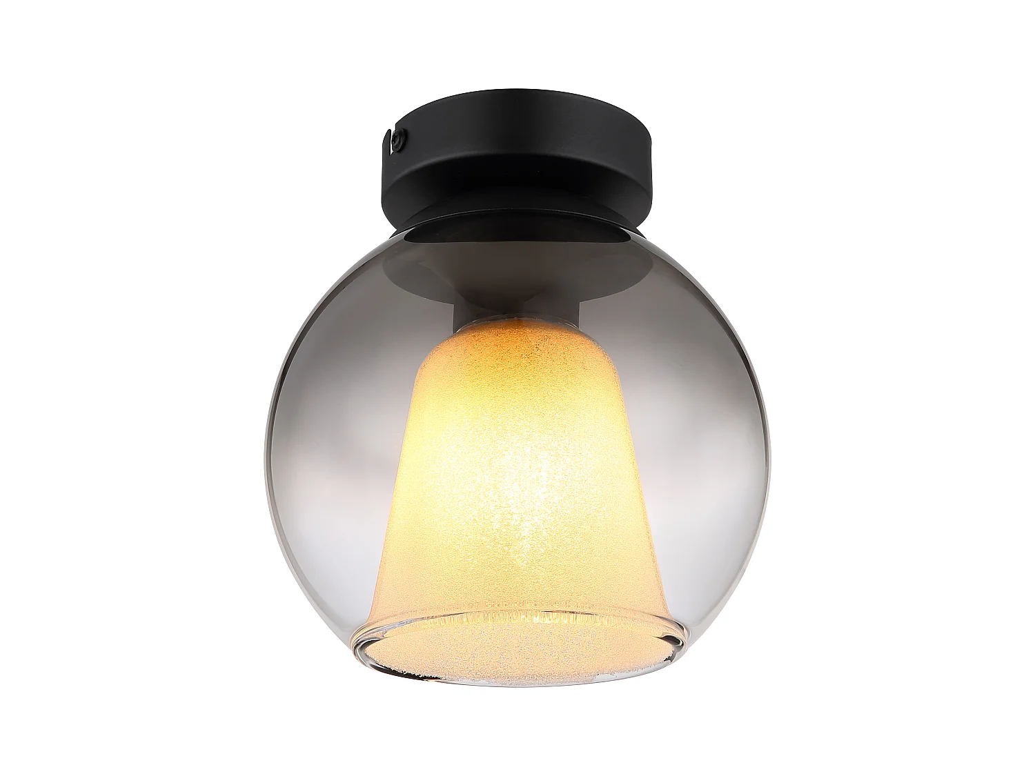 Plafonnier métal noir mat, 1x E27