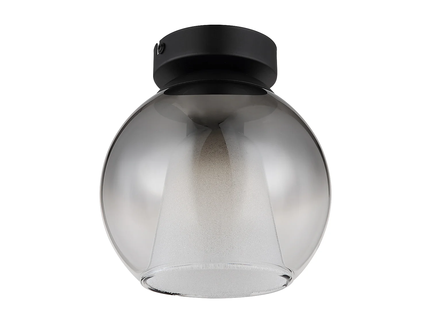 Plafonnier métal noir mat, 1x E27