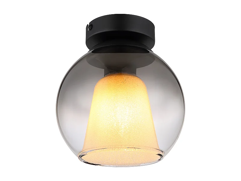 Plafonnier métal noir mat, 1x E27