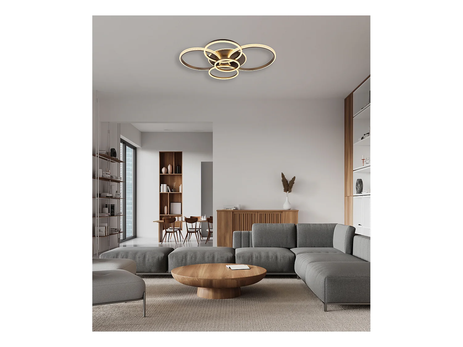 Plafonnier métal anthracite mat, LED