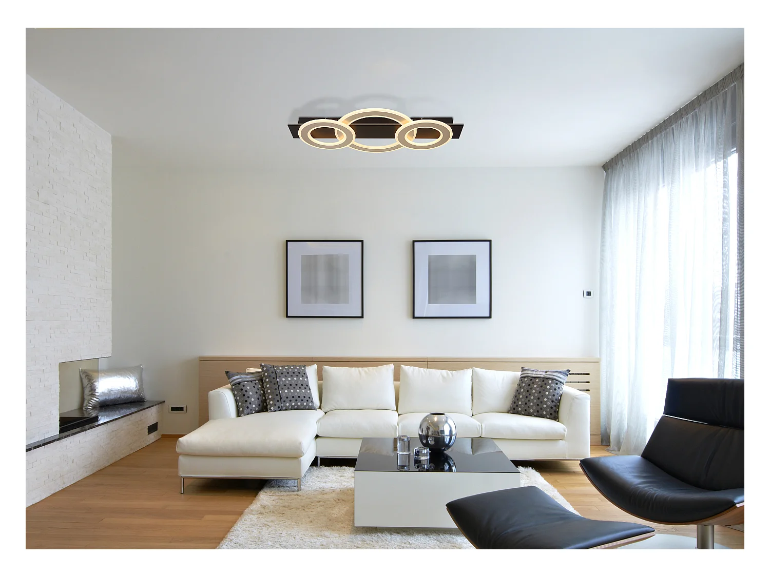 Deckenleuchte Metall schwarz matt, LED