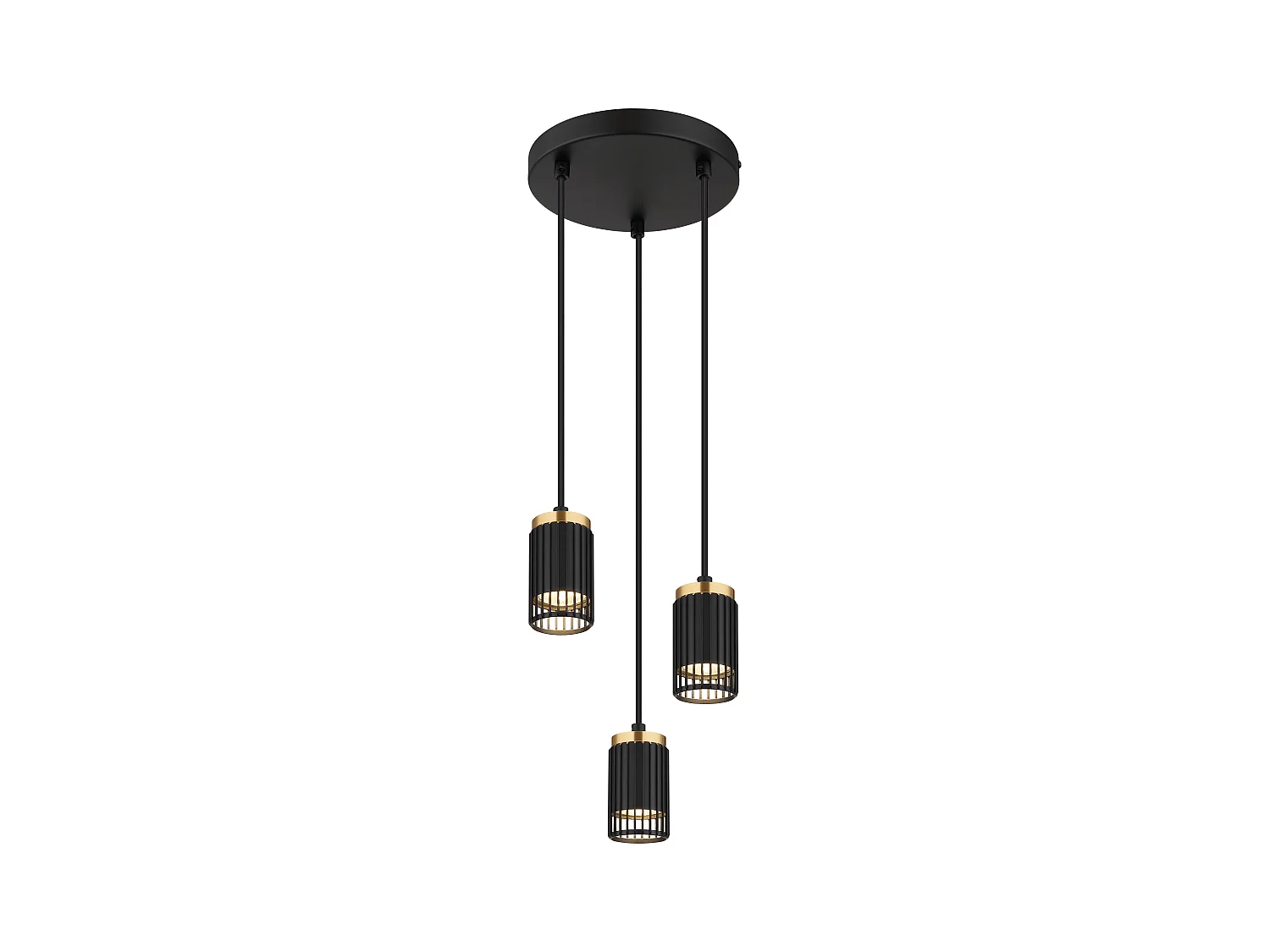 Suspension métal noir mat, 3x GU10