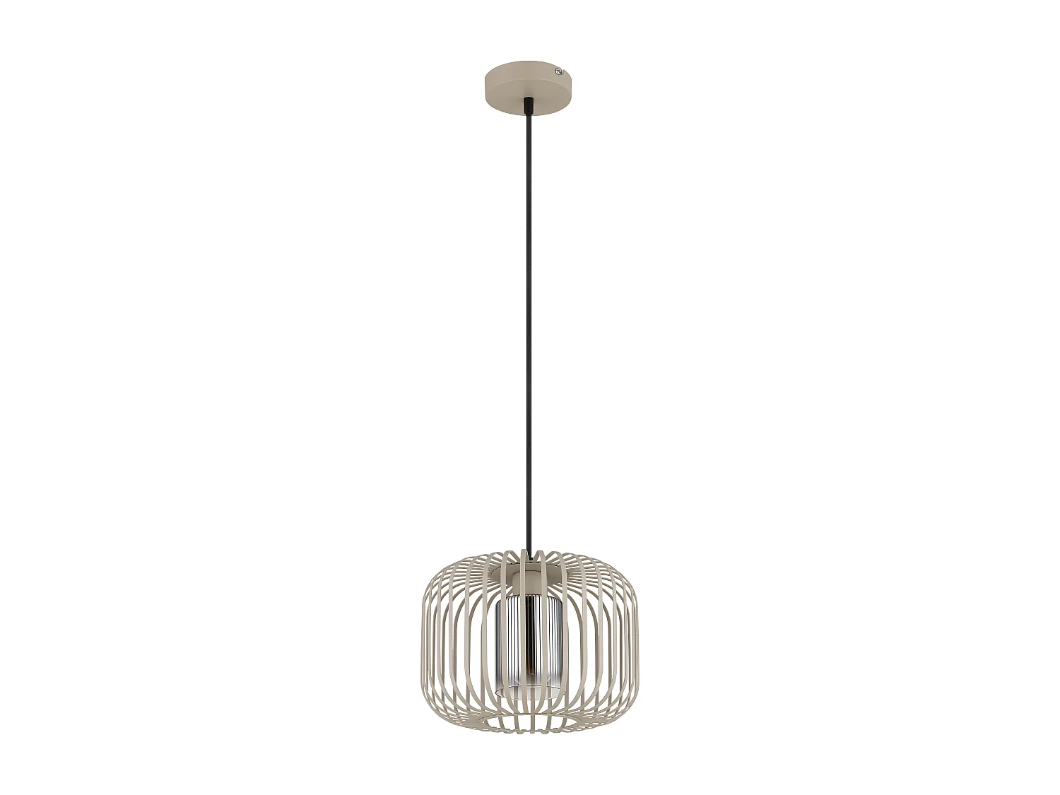 Hängeleuchte Metall sandfarben matt, 1x E27