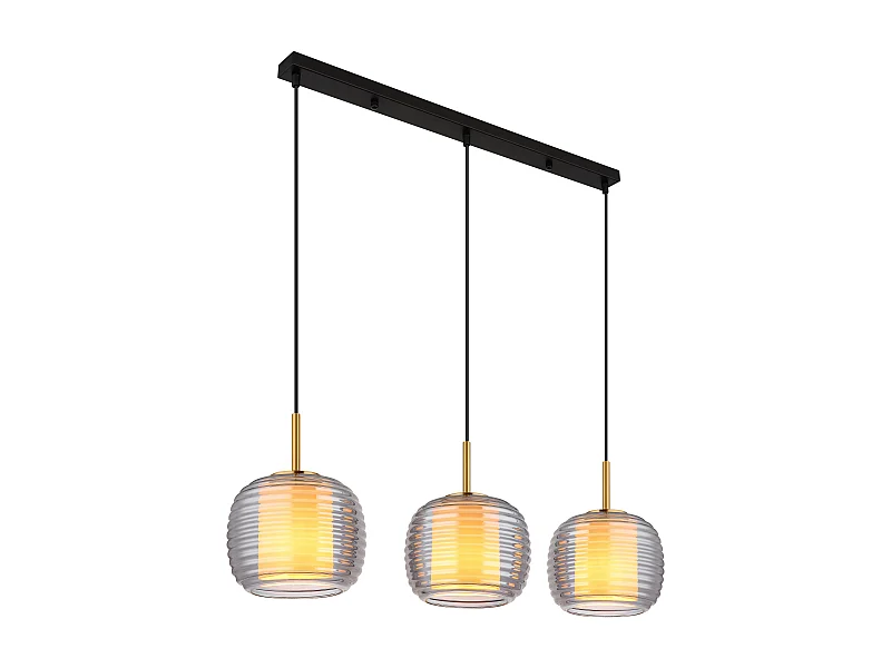 Suspension métal noir mat, 3x E27