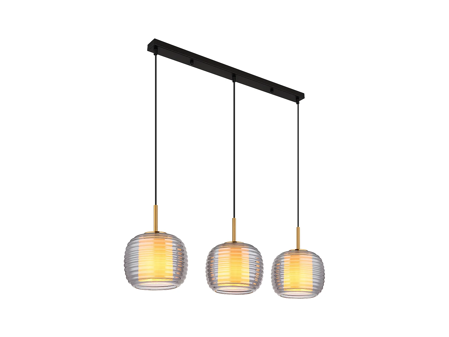 Suspension métal noir mat, 3x E27