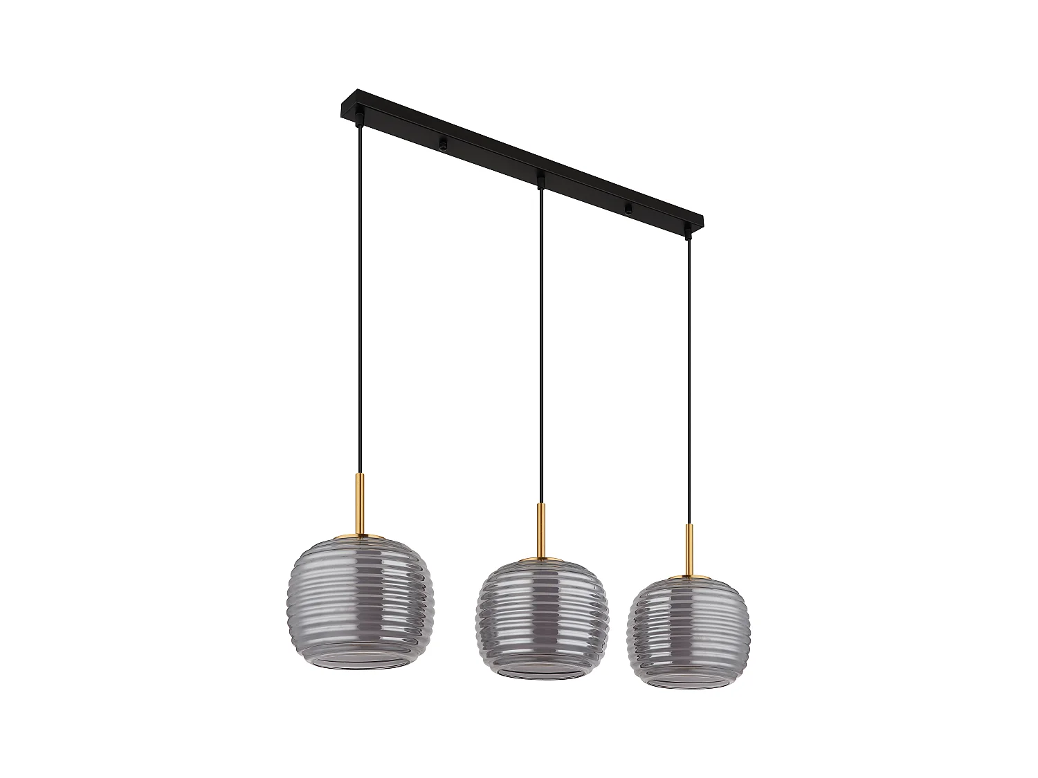 Suspension métal noir mat, 3x E27